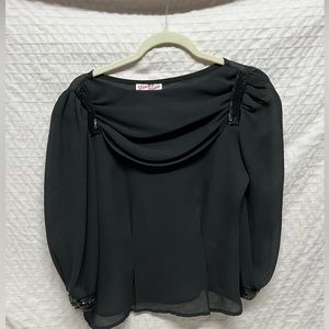 Vintage Dorothy Russo black top, Size medium, Condition like new